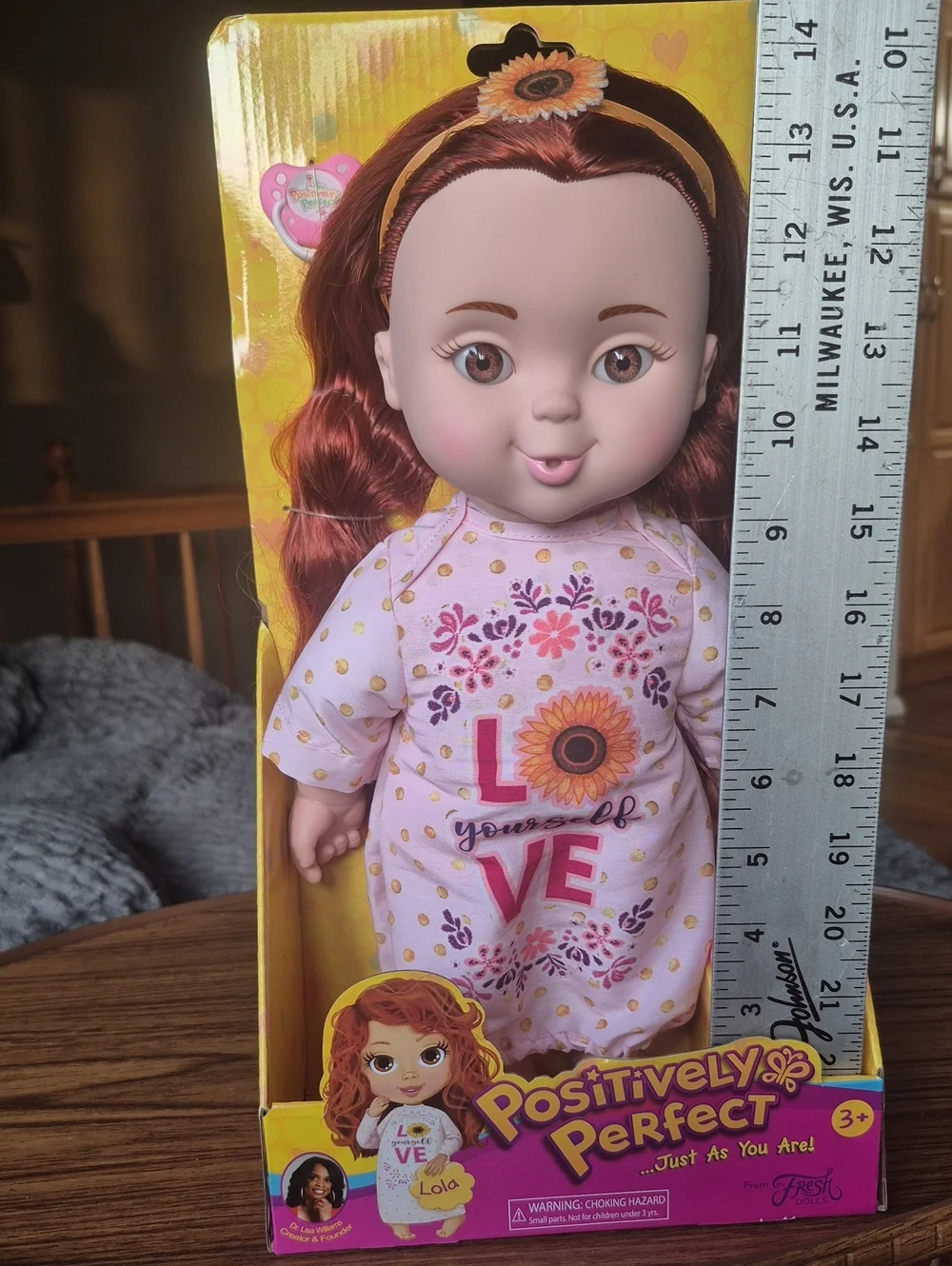 New In Box Positively Perfect .  Red-Head Baby Doll - Pink Outfit For Ages 3+